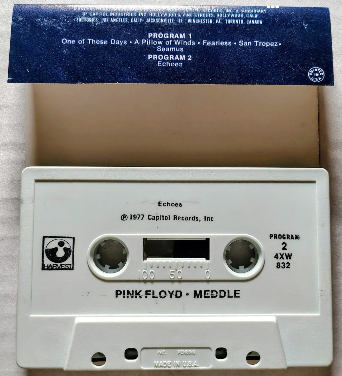 Pink Floyd - "Meddle" - CASSETTE TAPE VG/POOR* (*See notes)