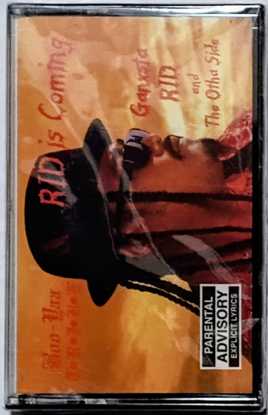 Ganxsta Rid And The Other Side - “Rid Is Coming” - CASSETTE TAPE (Single) VG+/M (Sealed; drill hole thru case and bar code)