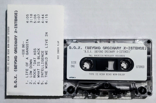 B.O.X. - "(Beyond Ordinary X-Istence)" (Advance Copy) - CASSETTE TAPE VG+/NM