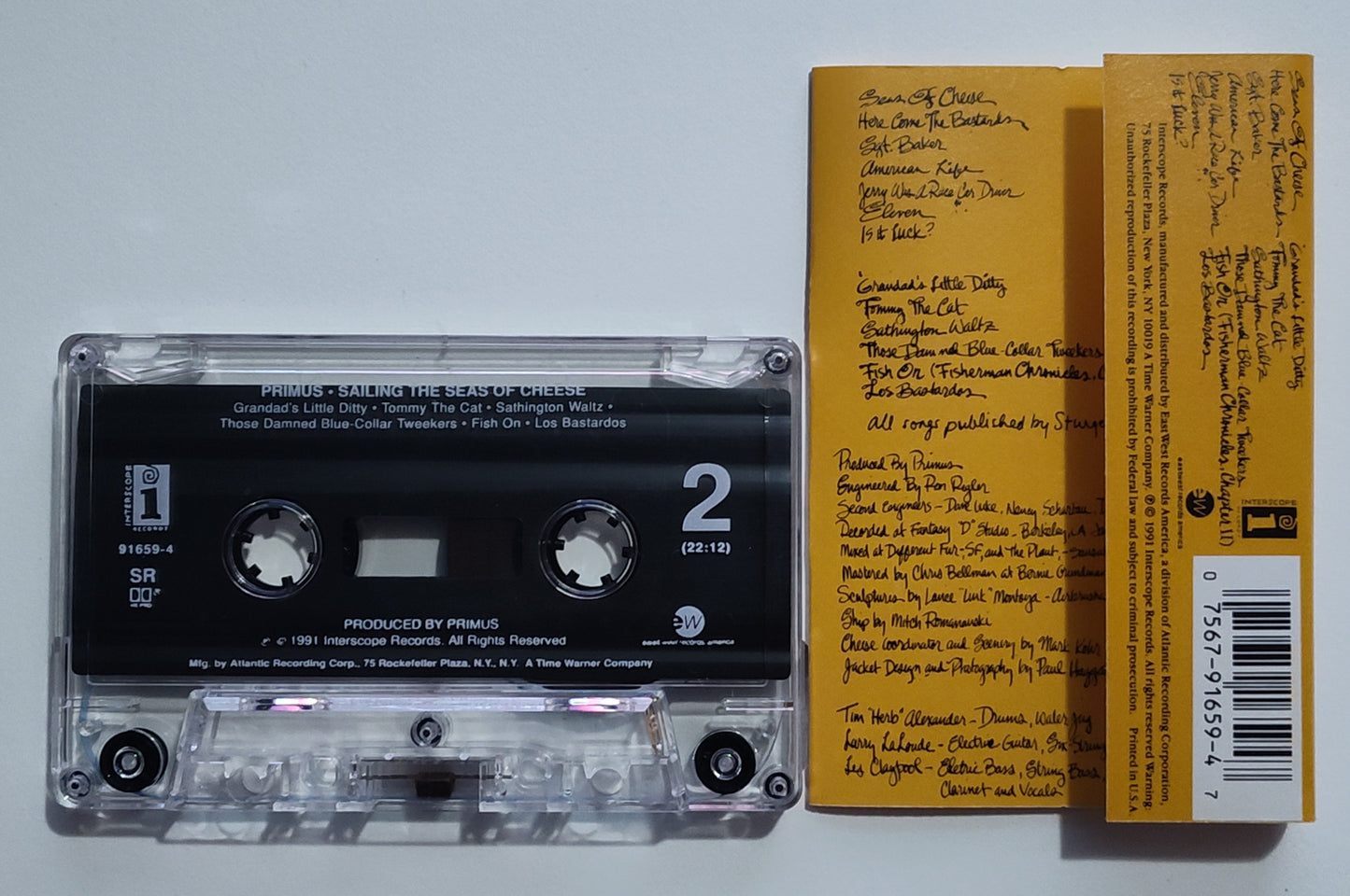 Primus - "Sailing The Seas Of Cheese" - CASSETTE TAPE (SR; DOLBY HX PRO) VG+/VG+