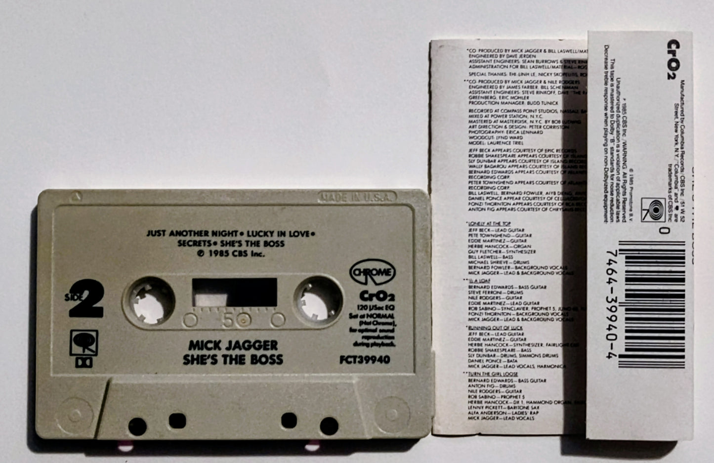 Mick Jagger - "She's The Boss" - CASSETTE TAPE (Chrome; DOLBY) VG+/VG+