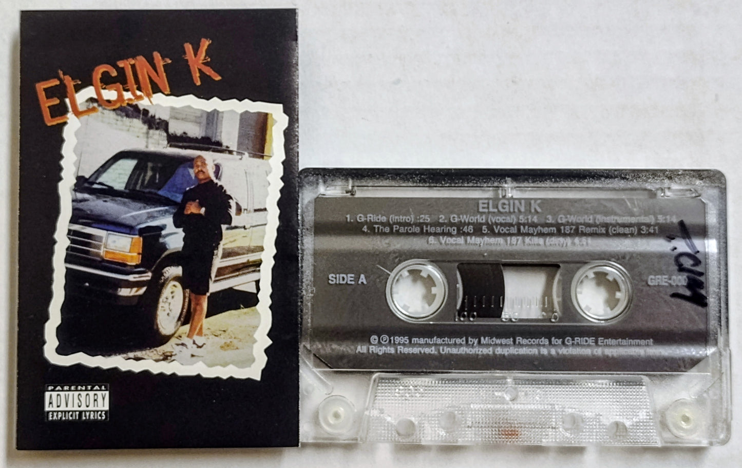 Elgin K - “Elgin K” - CASSETTE TAPE (Maxi) VG+/VG (shell has been marked with ink)