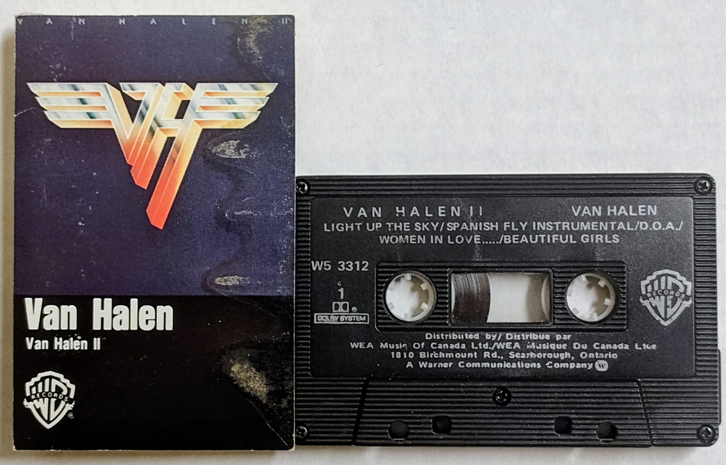 Van Halen - “Van Halen II” - CASSETTE TAPE (Canada; Black Shell) G/VG+